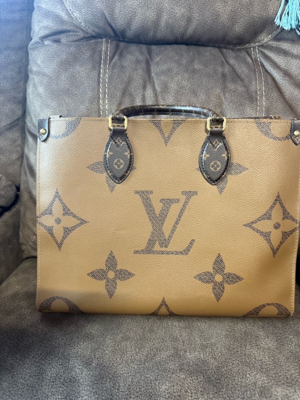 Louis Vuitton On The Go Reverse Monogram Tote Bag